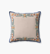 Willow Border Embroidered Pillow - Ivory