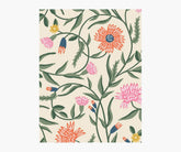 Aster Wallpaper Sample - Linen & Coral