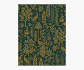 Menagerie Toile Wallpaper Sample - Emerald & Metallic Gold