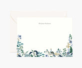 Floral Personalized Stationery - Peacock