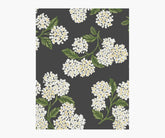 Hydrangea Wallpaper Sample - Black & White