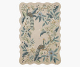 Peacock Wool-Hooked Rug - Blue