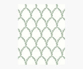 Laurel Wallpaper Sample - Green & White