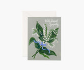 Lily of the Valley Sympathy Card - Single Card