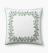Embroidered Pillow Cover - Climbing Vines White