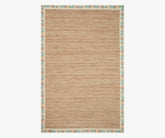 Costa Mughal Rose Jute Rug - Natural & Cream