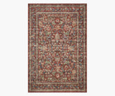 Courtyard Eve Printed Rug - Crimson