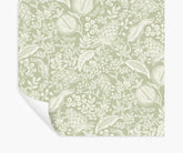 Pomegranate Peel & Stick Wallpaper - Pistachio & White
