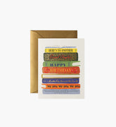Book Stack Birthday Card - Single Card