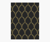 Laurel Wallpaper Sample - Metallic Gold & Black