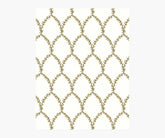 Laurel Wallpaper Sample - Metallic Gold & White