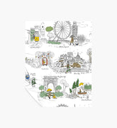 Travel Sketches Peel & Stick Wallpaper Sample - Yellow Multi