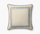 Delphine Border Embroidered Pillow - Cream