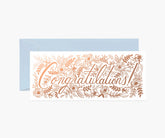 Champagne Floral Money Holder Congrats Card - Single Card