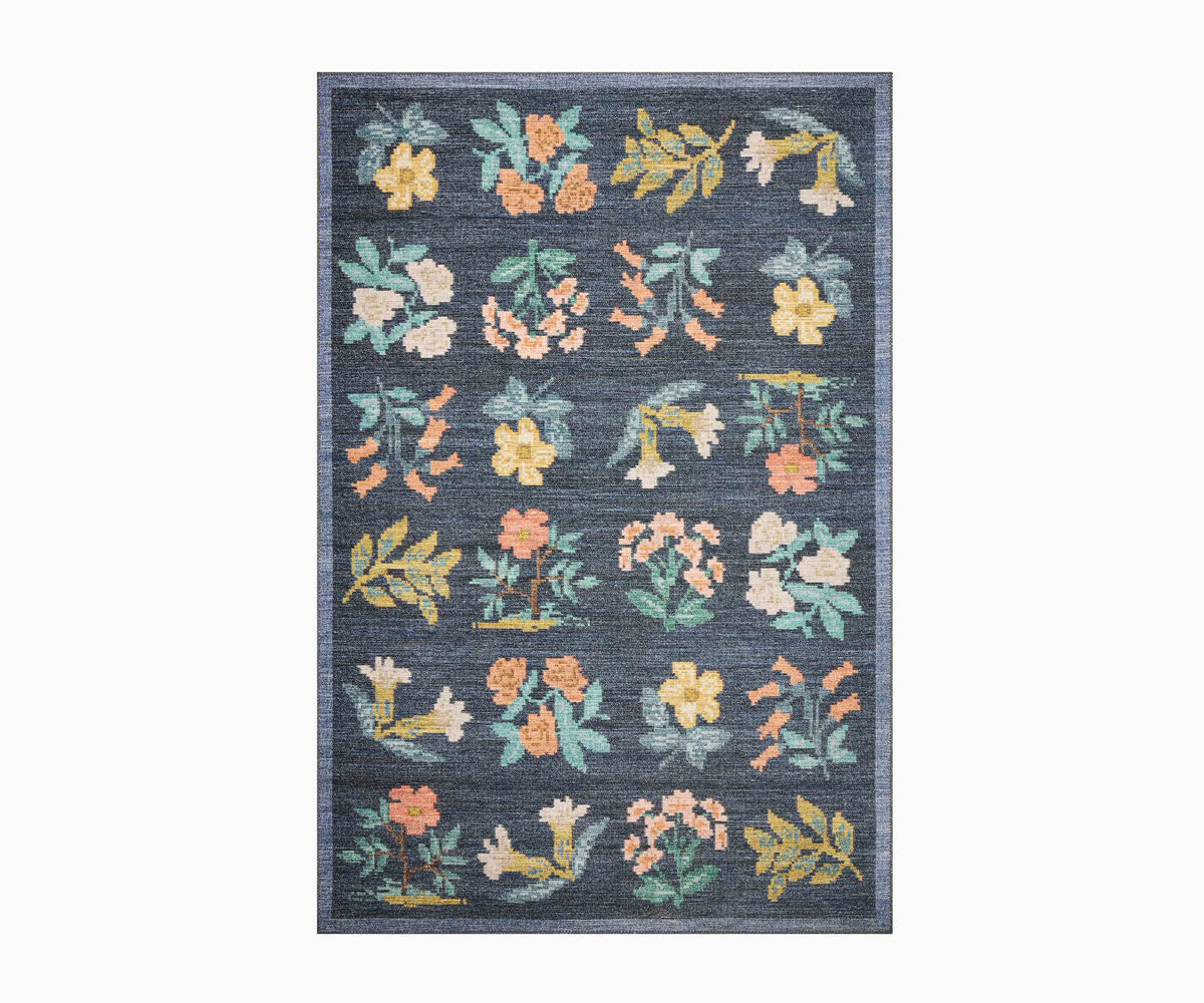 Rosa Hawthorne Power Loomed Rug - Navy