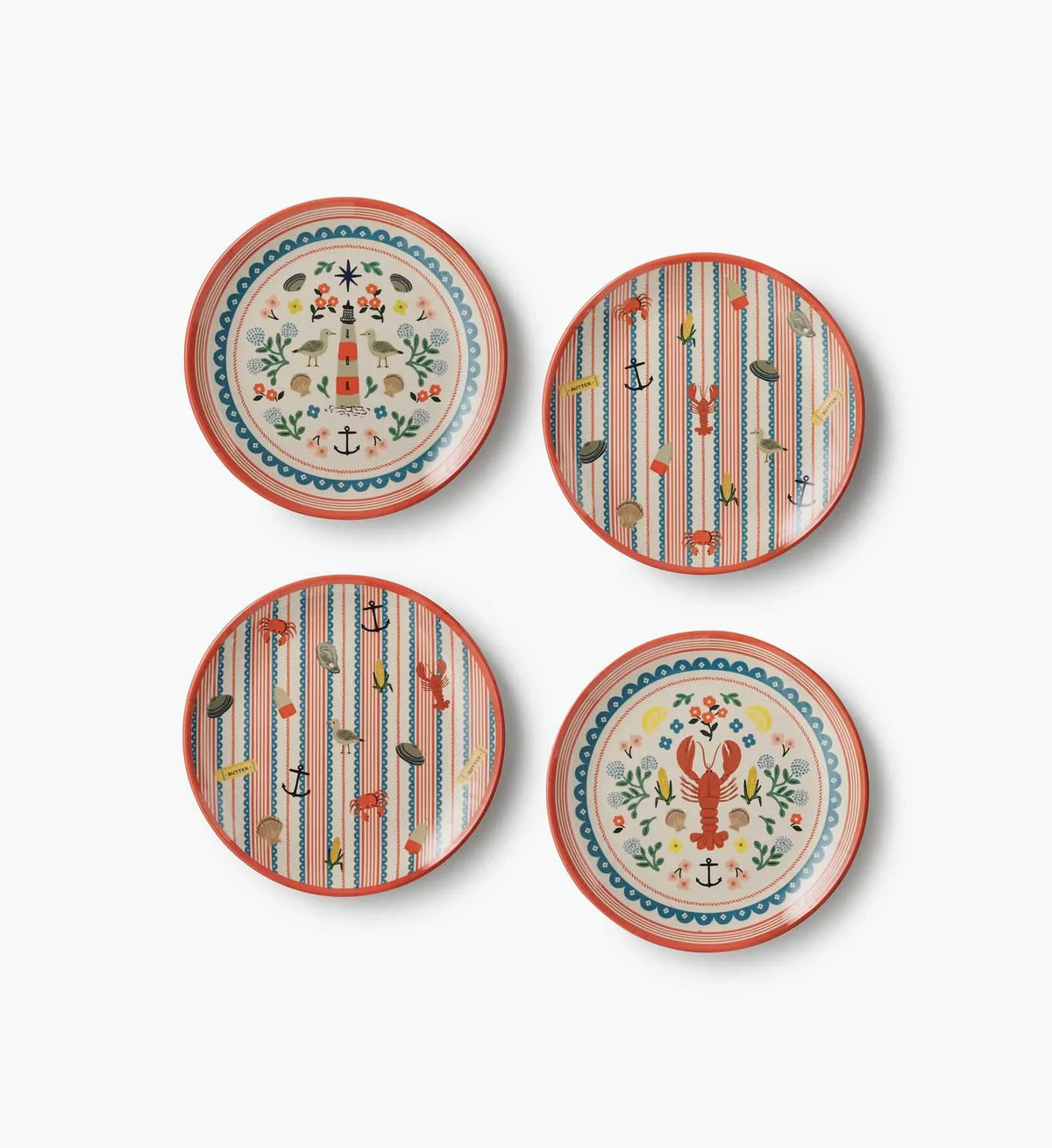 Melamine Assorted Dessert Plates - Seaside