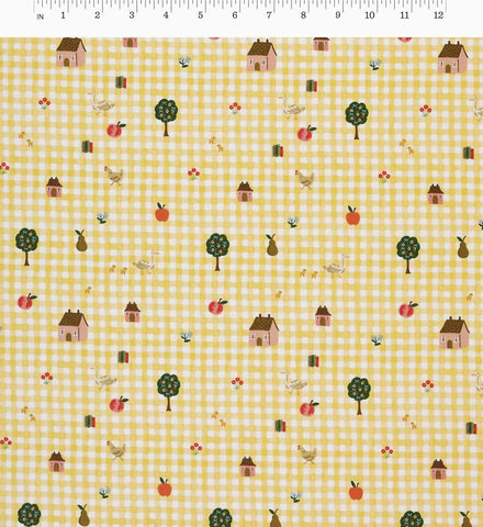 Farmhouse Gingham Cotton Fabric - Butter