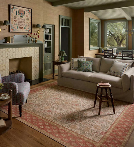 Edinburgh Aster Power Loomed Rug - Ivory & Spice