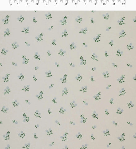 Ditsy Hydrangea Cotton Fabric - Cream