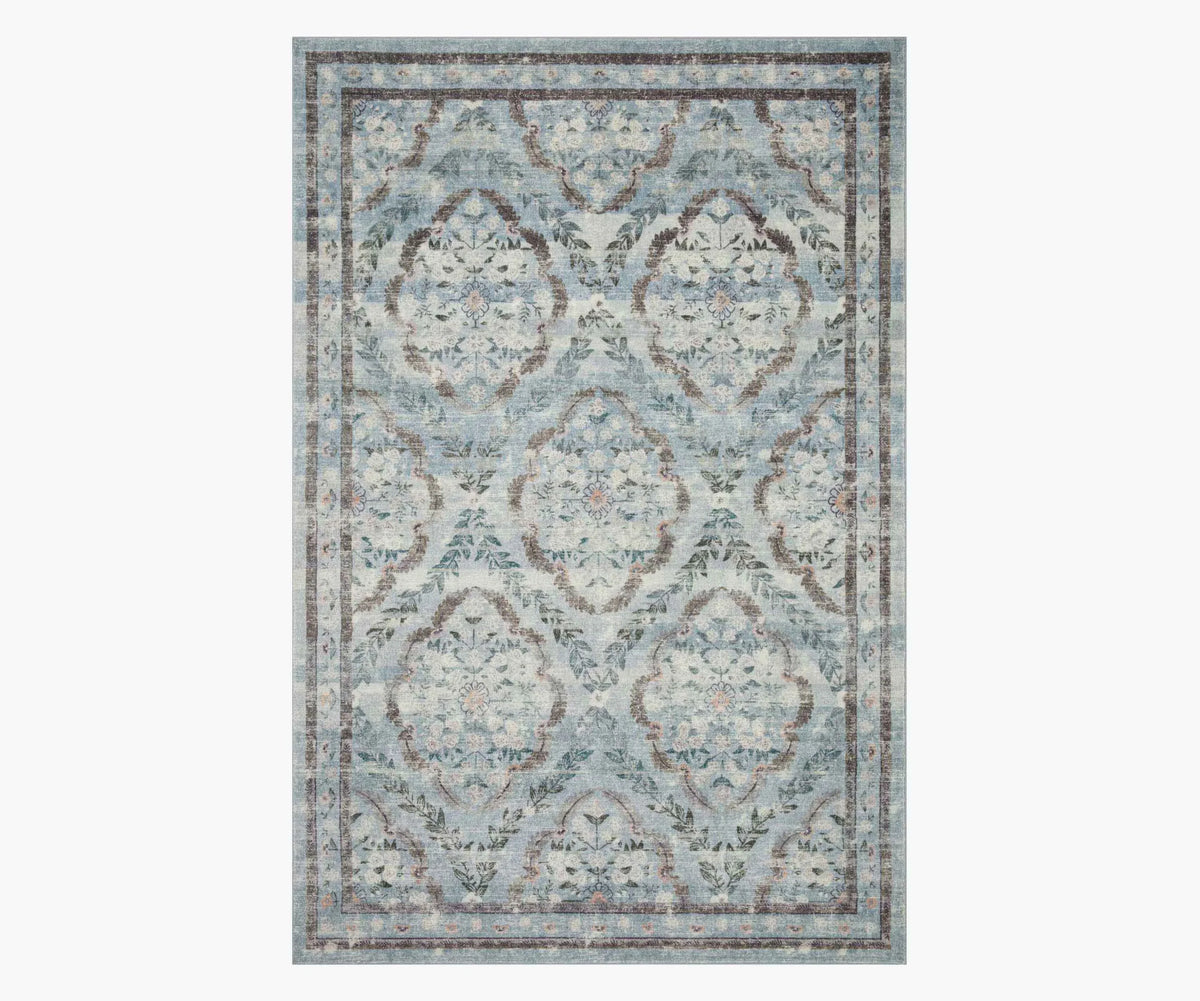 Courtyard Chateau Printed Rug - Blue
