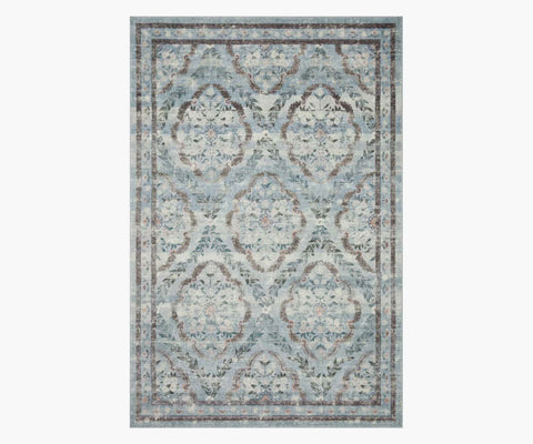 Courtyard Chateau Printed Rug - Blue