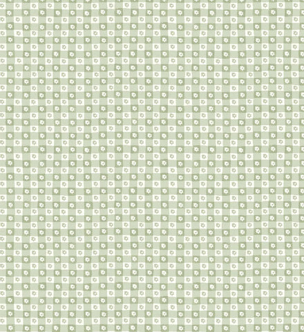 Daisy Gingham Peel & Stick Wallpaper - Green