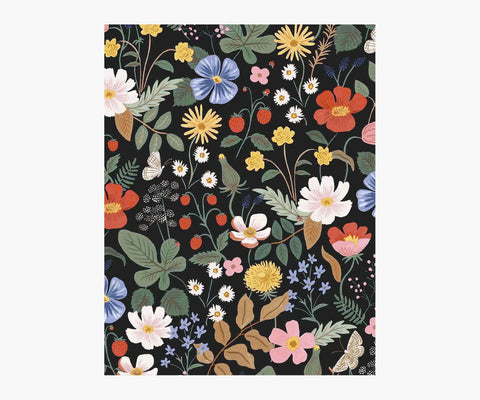 Strawberry Fields Wallpaper Sample - Black