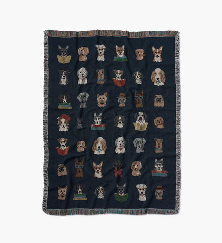 Woven Blanket - Studious Dogs