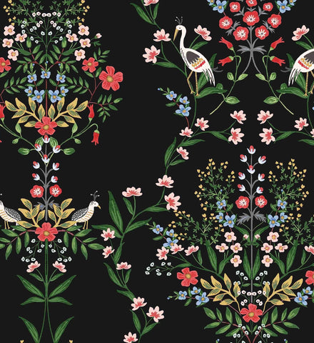 Luxembourg Wallpaper - Black Multi