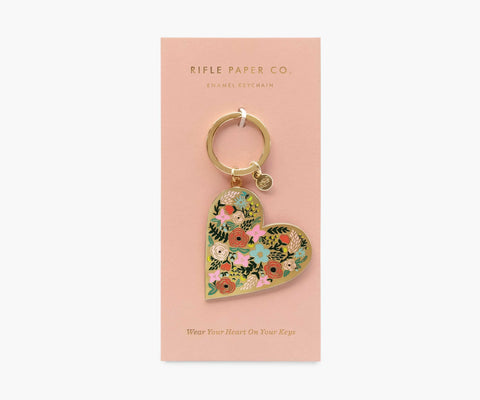 Enamel Keychain - Floral Heart