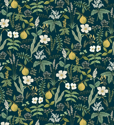 Herb Garden Peel & Stick Wallpaper - Navy