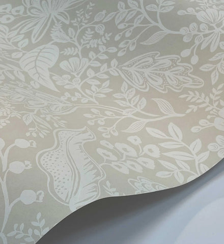 Pomegranate Wallpaper - Beige & White