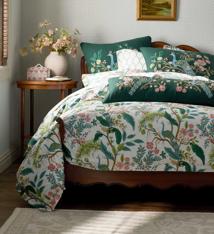 Sateen Comforter - Peacock White