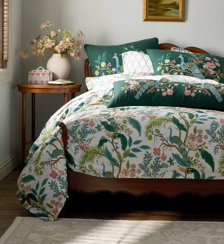 Sateen Duvet Cover - Peacock White