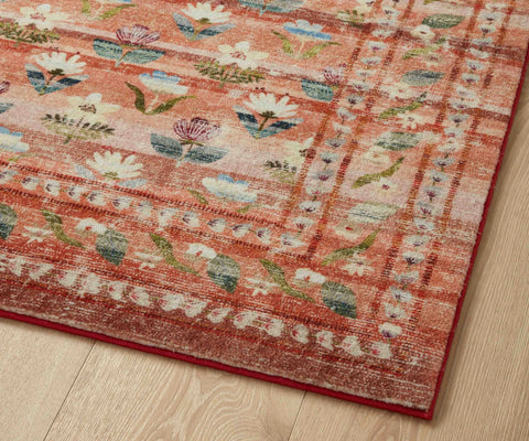 Courtyard Hadley Printed Rug - Terracotta