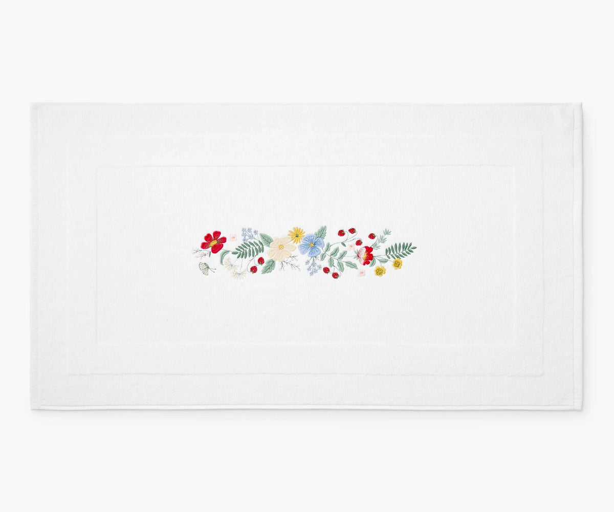 Embroidered Bath Mat - Strawberry Fields