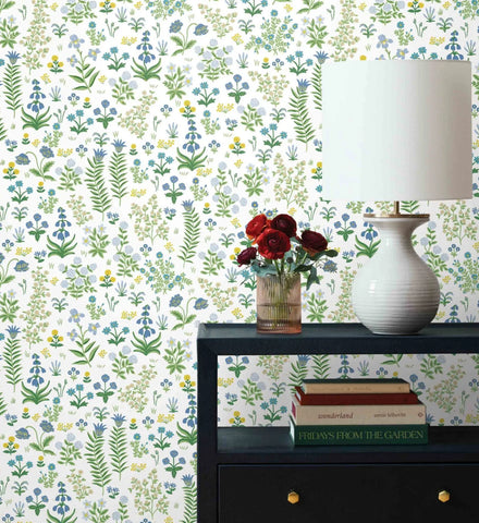 Menagerie Garden Peel & Stick Wallpaper - Blue Multi