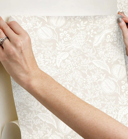Pomegranate Peel & Stick Wallpaper - Beige & White