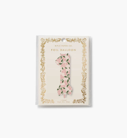 Numbered Foil Balloon - Pink Hydrangea