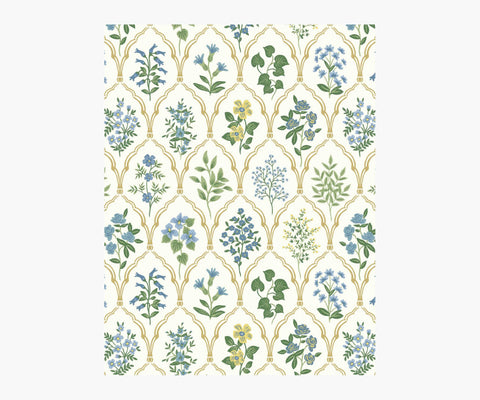 Hawthorne Wallpaper Sample - Blue & Green