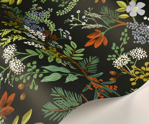 Juniper Forest Wallpaper - Black