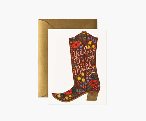 Birthday Boot Birthday Card - Single Card