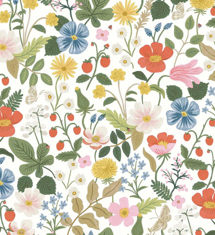 Strawberry Fields Wallpaper - White