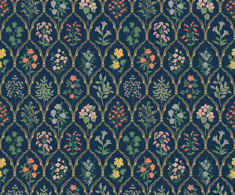 Hawthorne Wallpaper - Navy Multi