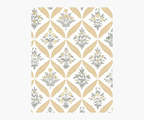 Estee Garden Wallpaper Sample - Gold Multi