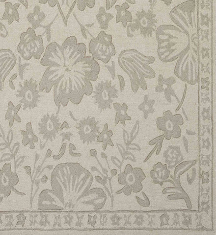 Arboretum Rose Garden Wool-Hooked Rug - Ivory