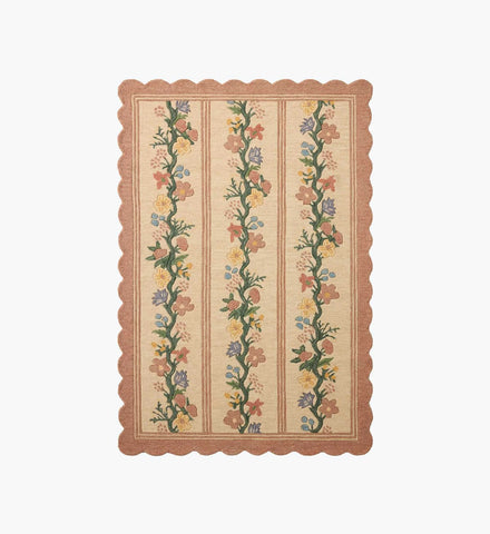 Thistle Wool Hooked Rug - Blush