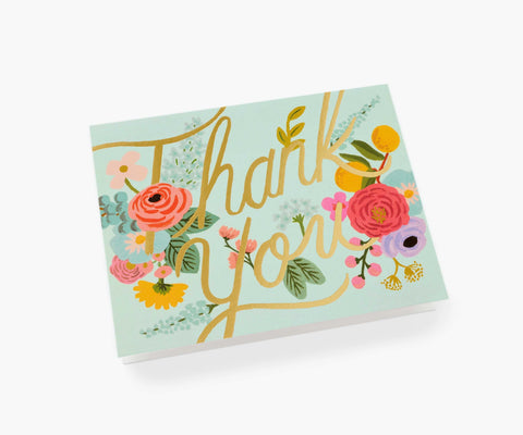 Mint Garden Thank You Card - Single Card