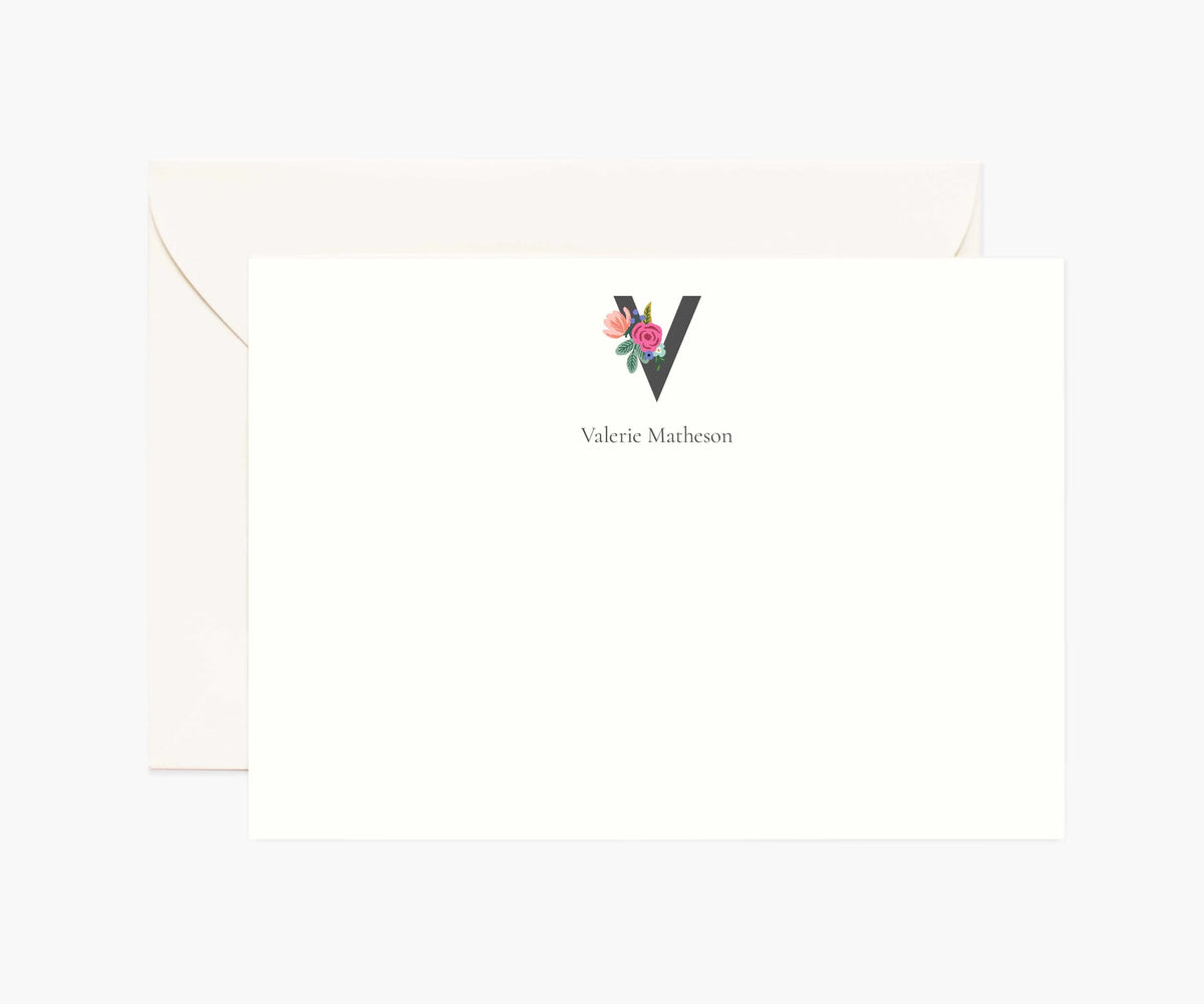 Monogram Personalized Stationery - V