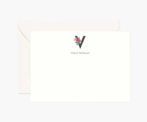 Monogram Personalized Stationery - V